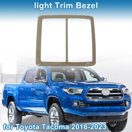 X AUTOHAUX Headlight Trim Bezel for Toyota Tacoma 2016-2023 Front Row Headlamp Bezel Headlight Cover Decor Light Brown 1 Pc