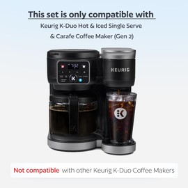 Basket Coffee Filter and 2 Reusable K Cups for Keurig K-Duo Hot & Iced Single Serve & Carafe Coffee Maker with MultiStream Technology