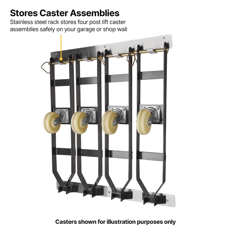 Speedway Motors Four Post Lift Caster Storage Rack, 304 Stainless