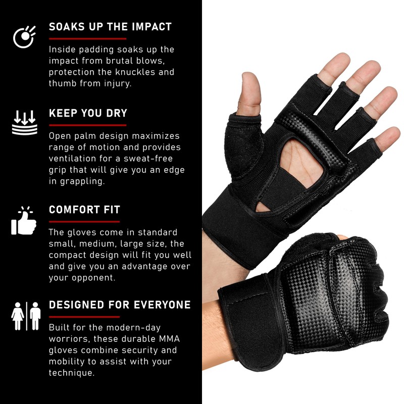 Beingfit Open Finger Gloves Boxing Gloves (SMALL, White)