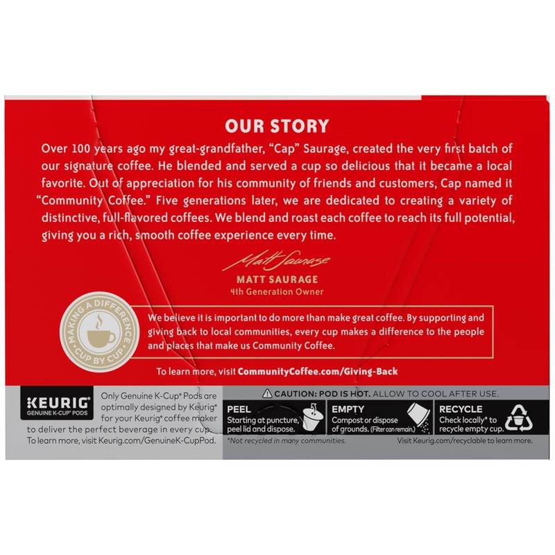 Community Coffee Classic Black, 10 Keurig Iced Coffee Pods, Dark