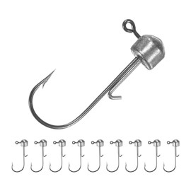 TIXIPEM 1/14 oz Ned Rig Jig Heads [10PCS] - Mushroom Head Shroom Jigs Use for Bass Fishing&Finesse Fishing - [Silver-1.2IN] Jig Heads