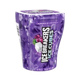 Ice Breakers Cubes Arctic Grape Chewing Gum 40 Pieces 8 Bottles Free Shipping