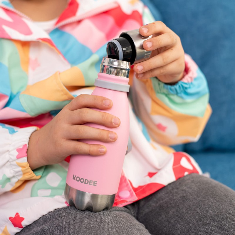 koodee Kids Water Bottle 2 Pack 12 oz Stainless Steel