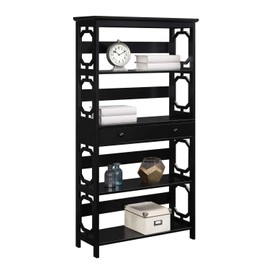 Convenience Concepts Omega 5 Tier Bookcase with Drawer, Black