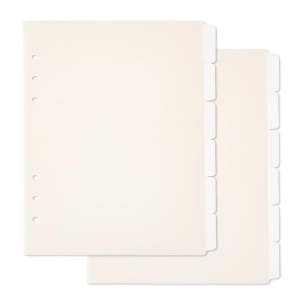 SUPERFINDINGS 2 Sets 12 Sheets A5 Index Binder Dividers Beige