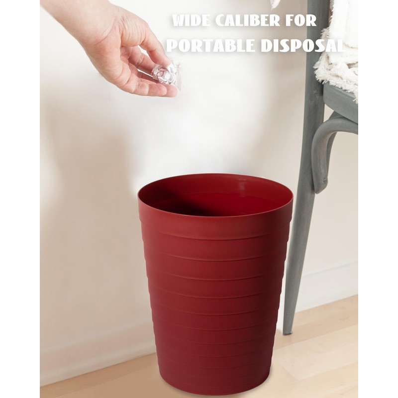 UUJOLY Small Bathroom Trash Can Wastebasket, Plastic Garbage Bin Container