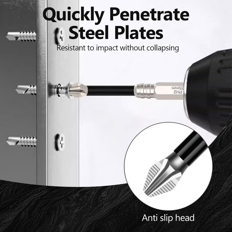 JXAXD 9-Piece High Magnetic Screwdriver Drill Bit Set, Magnetic Screwdriver