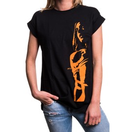 MAKAYA Hipster Print Shrit Damen Oversize schwarz locker & lässig geschnitten große Größen S