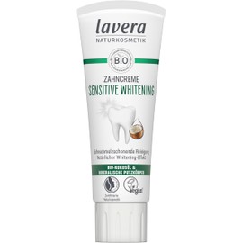 lavera Sensitive Whitening Toothpaste - 5x Protection - Natural Whitening - Gentle on Teeth - Bamboo Cellulose Cleaning Body & Sodium Fluoride - Vegan - 75 ml