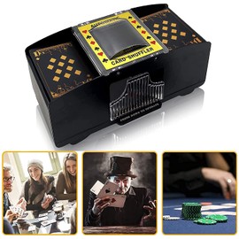Nileole 2 Decks Automatic Card Shuffler, Battery-Powered Shuffler for UNO, Phase10, Texas Hold'em, Poker, Home Card Games, Blackjack, Party Club