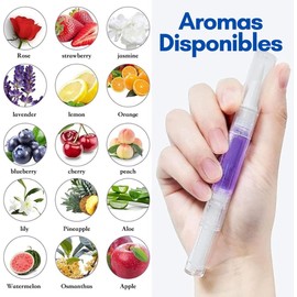Paquete 12 Aceite Hidratante Revitalizante Natural Para Uña Cutículas Manicure Esmalte de Nutrición Para Uñas Húmedas Aplicador Lápiz Aroma Frutal Reparación Cutículas (Cherry)