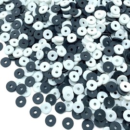 3400pcs White Black 6mm Heishi Beads Polymer Clay for Jewelry Making Bracelets Necklace Bracelet Bead
