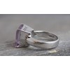 15 mm Princess Cut Amethyst Sterling Silver Ring US Size