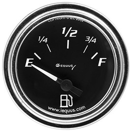 Equus 7362 2" Fuel Level Gauge, Chrome with Black Dial