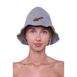 Ger3as Sauna Hat, Wool with Embroidery for Men and Women, Wellness Hat Felt Premium Quality