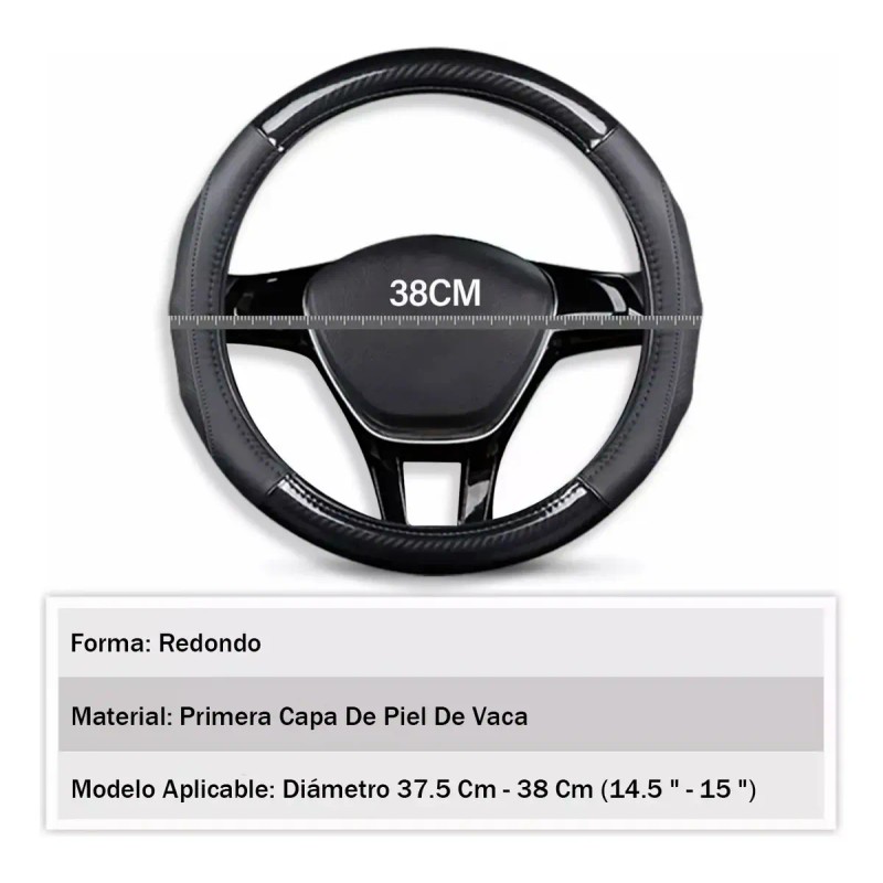 Funda Cubre Volante Filo Cromo Gama Alta Forma Redondo 38cm