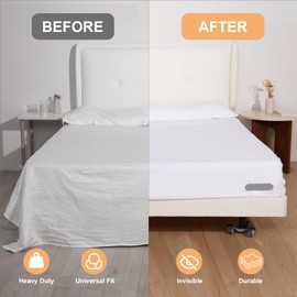 Bed Sheet Holder with Lock Strips - 4PCS Non-Slip Heavy Duty Sheet Locks for All Mattress Sizes and Bed Sheet Type,New Upgrade Bed Sheet Clips to Keep Sheets Firm and Tight,Easy Installation (Gray)