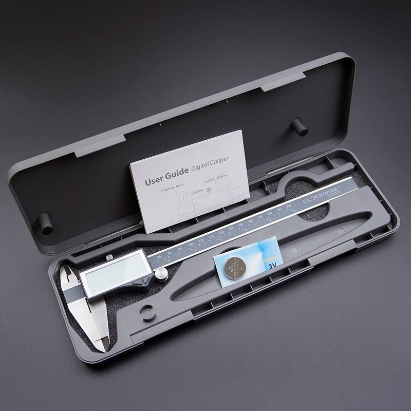 Clockwise Tools IP54 Grade Digital Caliper, DCLR-0805 0-8" /200mm, Inch/Metric/Fractions