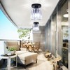 Vinilky Modern Crystal Chandelier Ceiling Light, Flush Lighting Fixture Ceiling