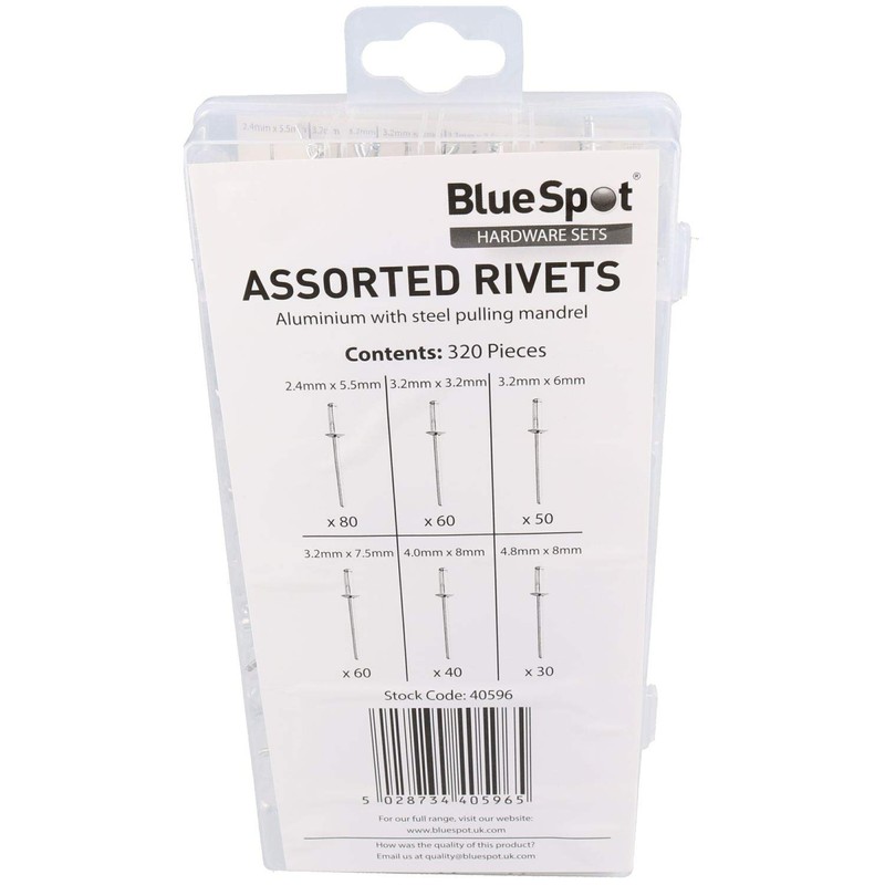 Metric Aluminium Blind Pop Pot Rivets Assortment Set Fasteners Fastening