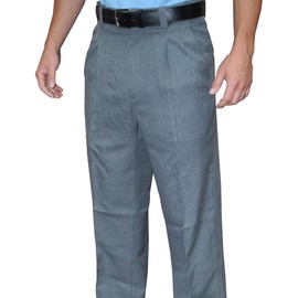 Smitty | BBS-375 | Pleated Combo Pants w/Expander Waist Band | Baseball Umpire Softball High School NFHS Grey (Heather Grey, 34)