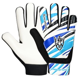 Keeperking Goalkeeper Gloves Children, Boys and Girls, Junior Football Gloves Football Player Gloves for Boys Goalkeeper Gloves (6, Blue/Black/White)