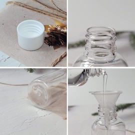 80 ml Travel Bottles, Pack of 4 Refillable Clear Empty Plastic Containers in Travel Size, Bottles with Screw Lid for Toiletries, Soap, Shampoo and Conditioner