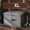 Large Capacity Foldable Clothes Storage Box with Lid, Polyester Closet