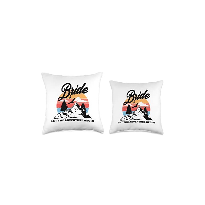 Camp Bachelorette Bride Rustic Outdoor Wedding Party Gift Throw Pillow