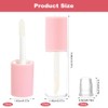12Pcs Empty Lip Gloss Tubes, Visible DIY, 1.2ml Pink Round