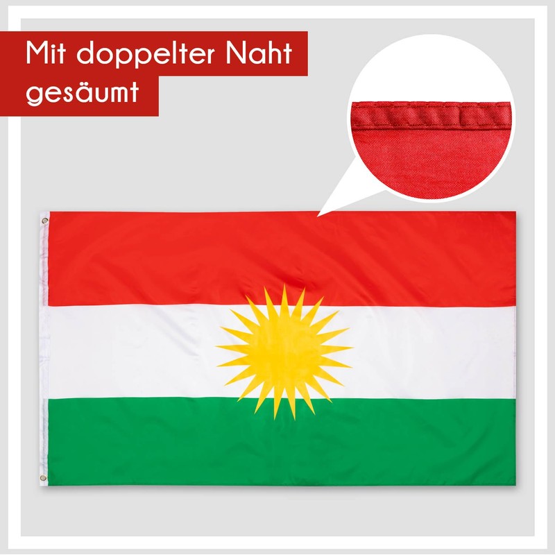 PHENO FLAGS Kurdistan Flag 90 x 150 cm - Weatherproof