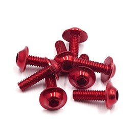 sourcingmap 8PCS M6 X 20mm Red Motorcycle License Plates Fairing Bolts Screws
