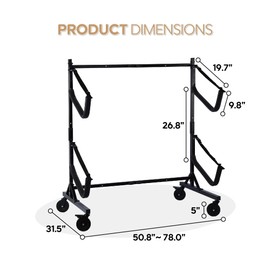 Mecpramy Kayak Storage Rack,Freestanding Heavy-Duty Adjustable Kayak Rack,5" Larger Wheels,Secure Straps and Scratch Resistant Sleeves–Holds Up to 300 lbs.Kayak Stand for 2 or 4 Kayaks (2 Kayaks)