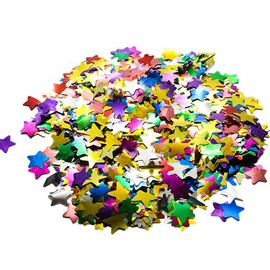 CC wonderland zone 50 g Confetti Stars Colourful (Diameter 1.5 cm), Star Table Confetti Metallic Star Shape Multicoloured for Party Wedding Decoration