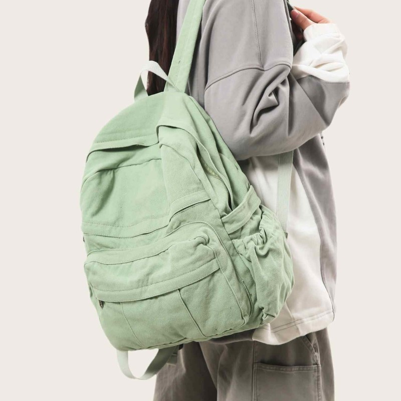 GAMLFL Canvas Backpack for Women Retro Aesthetic Rucksack Basic Backpack