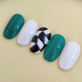 [Sl&Sl Nail Tip] Checkerboard Nail – Coffin / [슬앤슬네일팁] 체커보드 네일 - 코핀