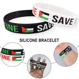 6 Palästina-Flaggen-Armband, Palästina-Armband, kostenloses Palästina-Armband für Männer und Frauen, Silikon-Armband mit Palästina-Flagge, Ständer mit Israel-Flagge,