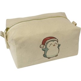 'Kawaii Penguin in Red Hat' Canvas Wash Bag/Makeup Case (CS00041973)
