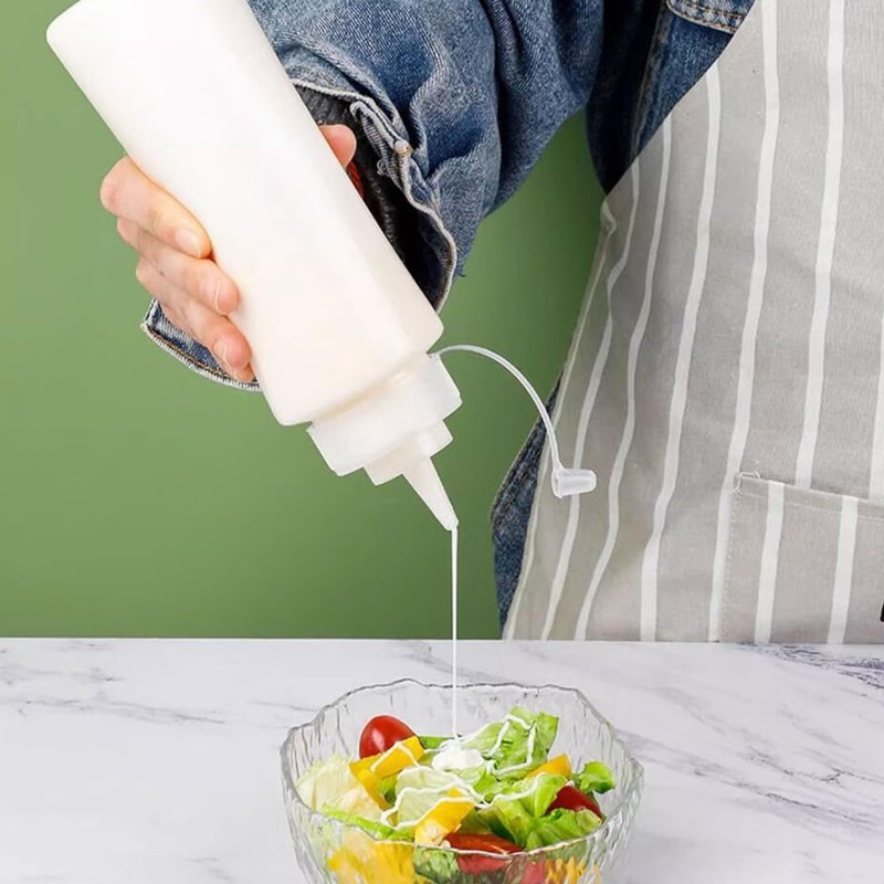 GAOHAN 8-Pack of Leak-Proof Plastic Squeeze Condiment Bottles - 250ml