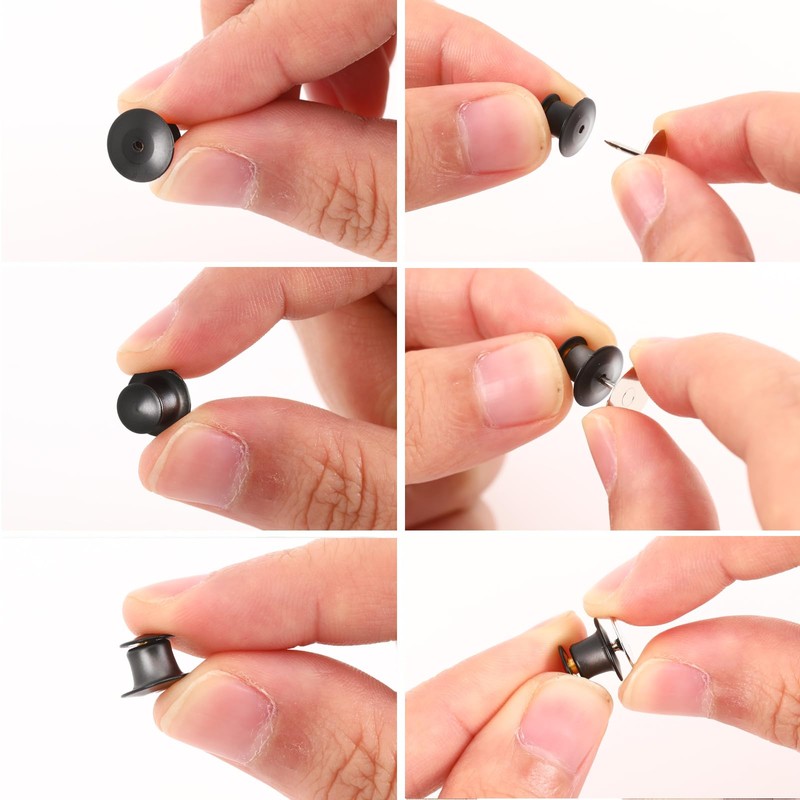 Metal Pin Backs, DECYOOL 15 Pcs Black Locking Pin Keepers