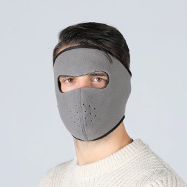 Unbranded Winter Warmer Fleece Full Face Mask Ski Snow Face Mask Balaclava for Women Men - Light Gray