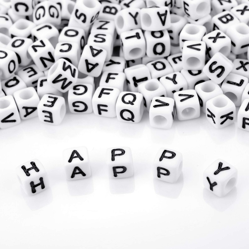 700PCS White Letter Beads Alphabet Beads for Jewelry Making DIY