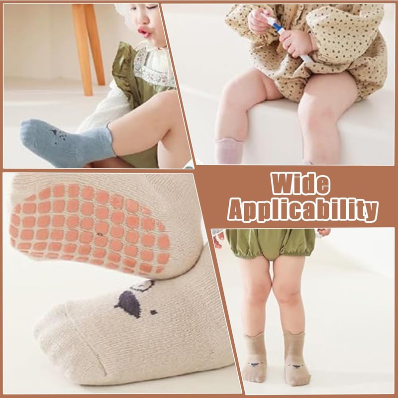 HABNI 5 Paar Rutschfeste Socken für Baby, Baby Socken Baumwolle,