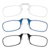 ThinOptics Readers Rectangular Reading Glasses, 3 Pack-Black, Clear, Blue, 44mm
