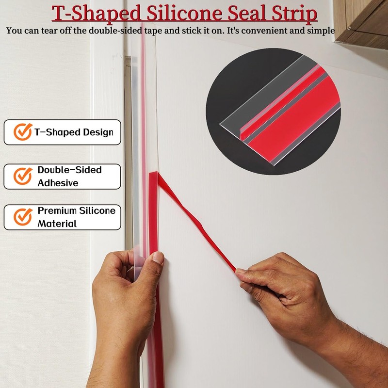 T Shape Door Seal Strip for Door & Windows Gaps，Draft