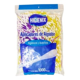 Higienix Cotonetes Hisopos Higienix 1000 Piezas Paquete Con 4 Bolsas