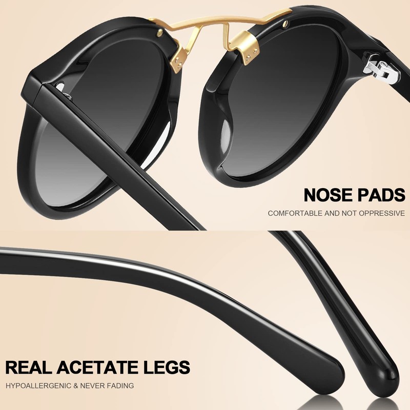 CARFIA Elegant Women's Polarised UV400 Sunglasses for Small and Narrow