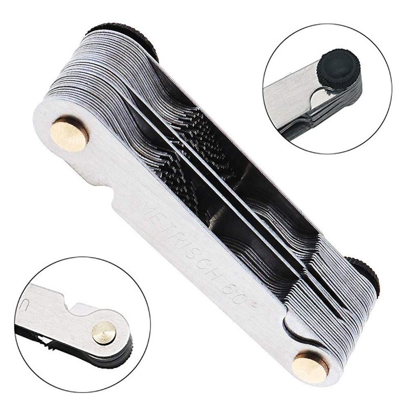QISF Multi-Purpose 2 Pack Screw Thread Pitch Gauge Tool, Pitch