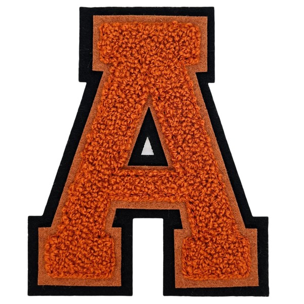 1 PCS 4.0" Brown Chenille Letter Patches, Iron on Patches